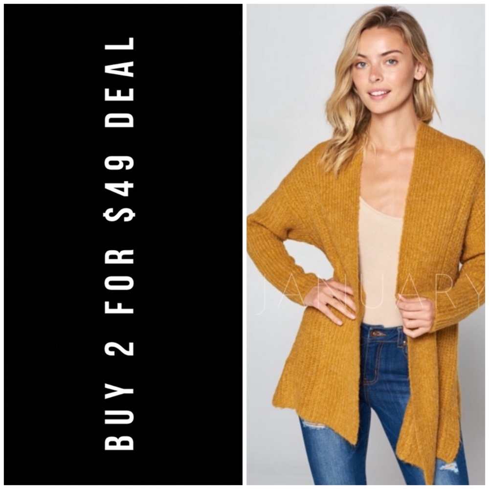❄️LAST3️⃣//MUSTARD WOOL BLEND CARDIGAN